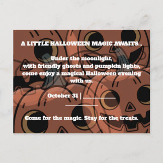 A LITTLE HALLOWEEN MAGIC AWAIT INVITATION POSTCARD