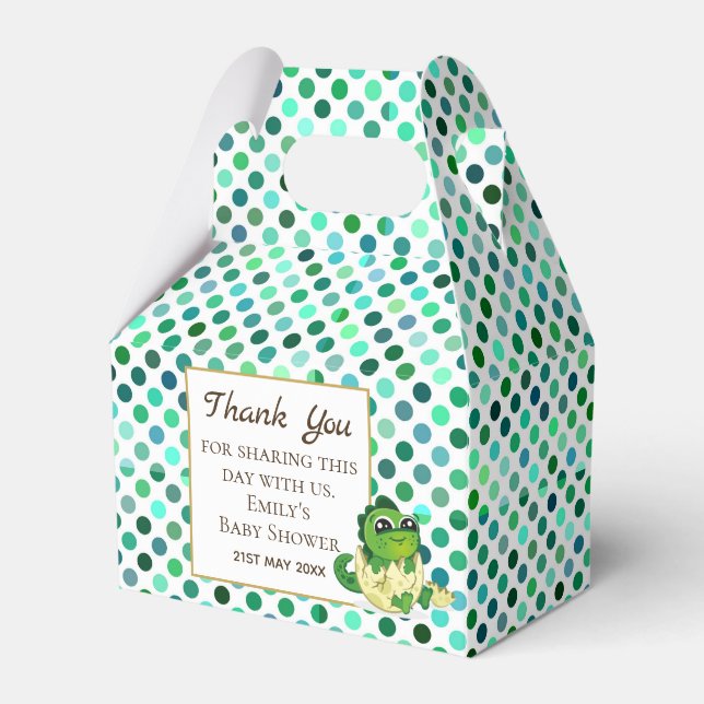 A Little Hatchling DINOSAUR Baby Shower Party Favour Box (Front Side)
