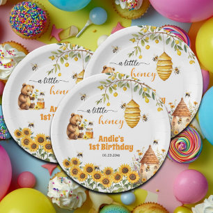 A Little Honey Any Year Birthday Paper Plate