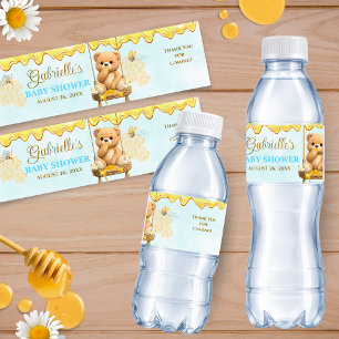 A Little Honey Baby Shower - Teddy Bear Baby Showe Water Bottle Label