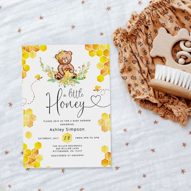 A Little honey bear baby shower invitation (Creator Uploaded)
