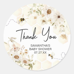 A Little Honey Bee Baby Shower Classic Round Sticker