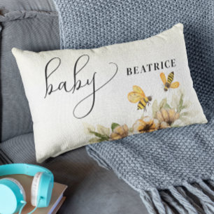 A little honey bee Baby Shower Lumbar Cushion
