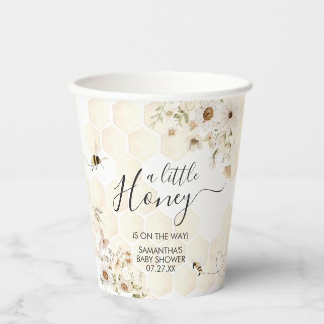 A Little Honey Bee Baby Shower Paper Cups (Front)