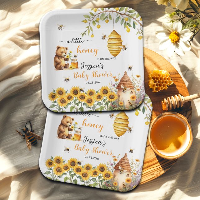 A Little Honey Bee Baby Shower Paper Plate (Creator Uploaded)