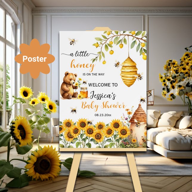 A Little Honey Bee  Baby Shower Welcome Poster (Creator Uploaded)