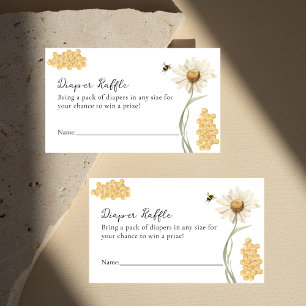 A Little Honey Bee Diaper Raffle Baby Shower Game Enclosure Card