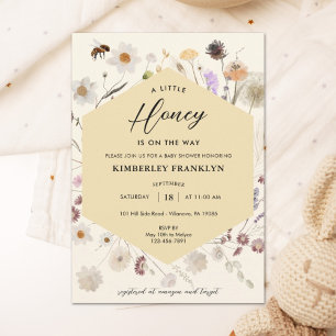 A little Honey Gender Neutral Baby Bee Baby Shower Invitation