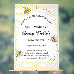 A little Honey Is On The Way Baby Shower Acrylic Sign
