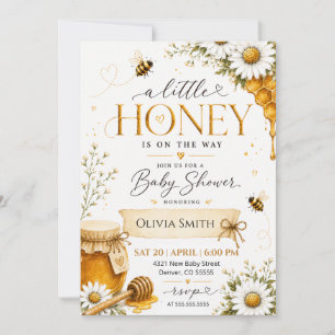 A Little Honey Is On The Way Baby Shower Invitation