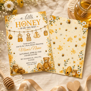 A Little Honey Is On The Way Baby Shower Invitation