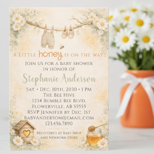 A Little Honey is on the Way Baby Shower Invitation