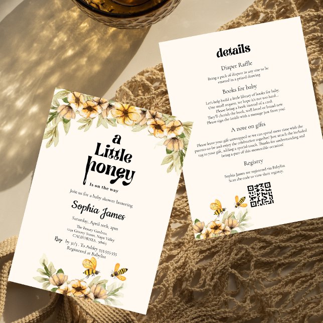 A little honey is on the way baby shower invitation (Creator Uploaded)