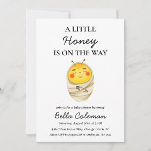 a little honey is on the way baby shower invitation