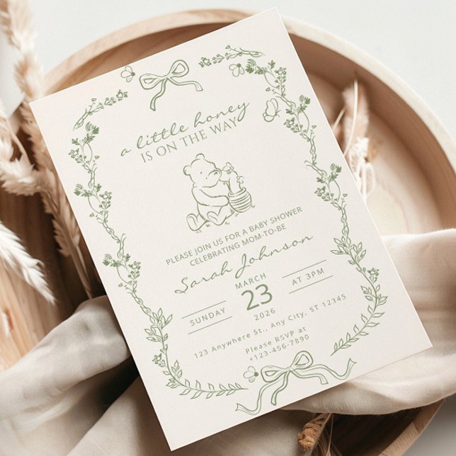 A Little Honey Is On The Way Baby Shower Invite (Creator Uploaded)