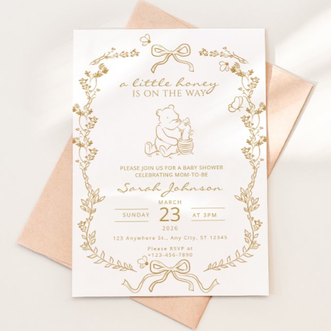 A Little Honey Is On The Way Baby Shower Invite (Creator Uploaded)