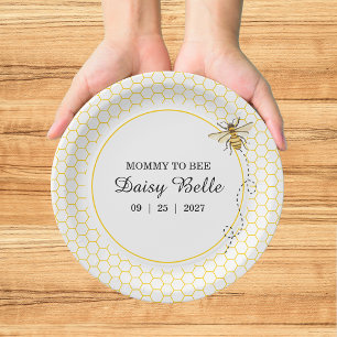 A little Honey Is On The Way Baby Shower Paper Plate