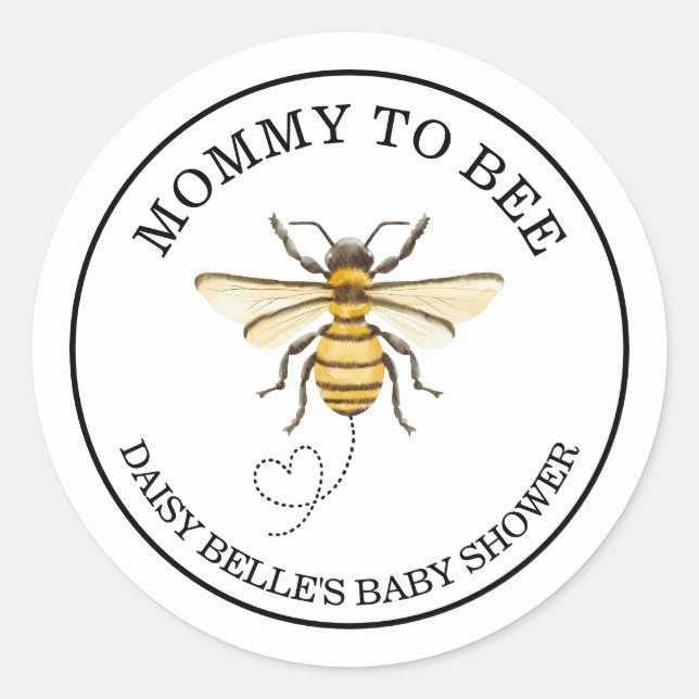 A little Honey Is On The Way Baby Shower Stickers (Front)