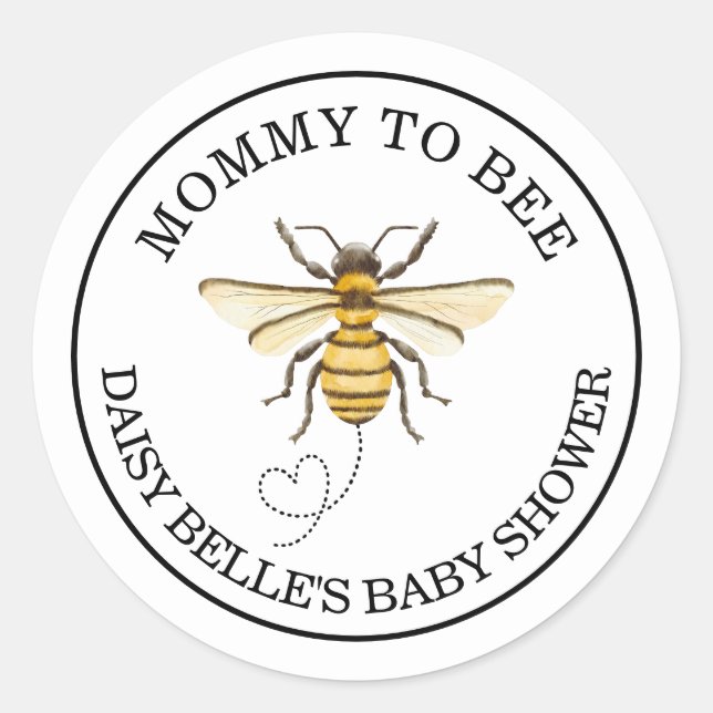 A little Honey Is On The Way Baby Shower Stickers (Front)