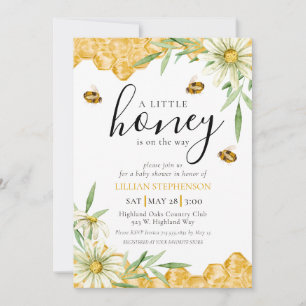 A Little Honey Is On The Way Bee Baby Shower  Invitation