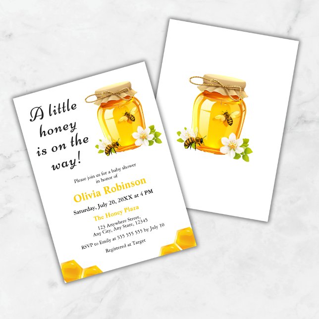 A Little Honey is on the Way Bee Baby Shower Invitation (A Little Honey is on the Way Bee Baby Shower Invitation )