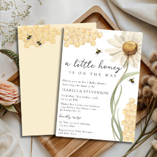 A Little Honey Is On The Way Bee Baby Shower Theme Invitation