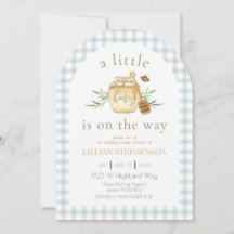 A Little Honey Is On The Way Bee Blue Baby Shower 