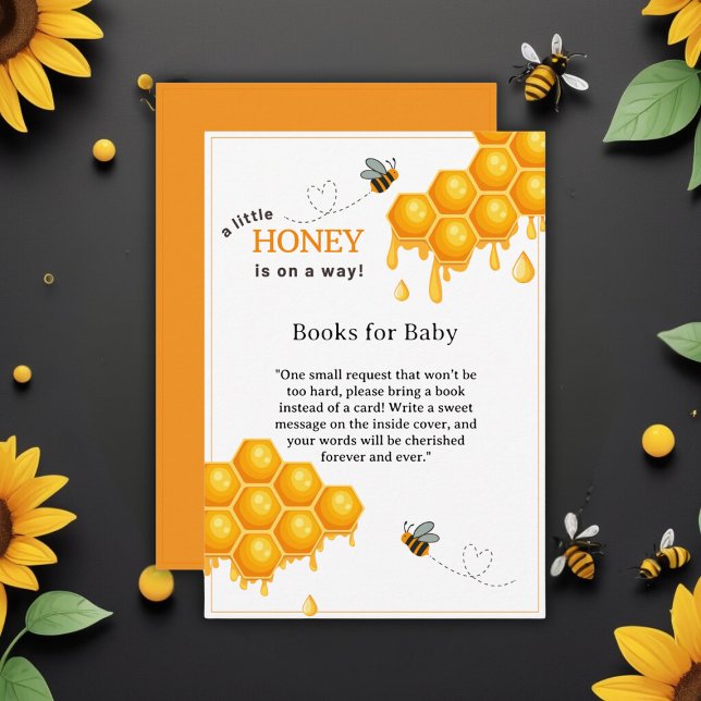 A Little Honey Is On the Way Honeycomb Baby Shower Enclosure Card (Creator Uploaded)