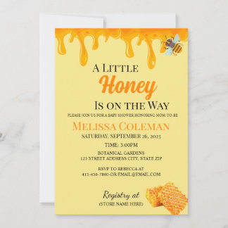 A Little Honey Is on the Way Invitation