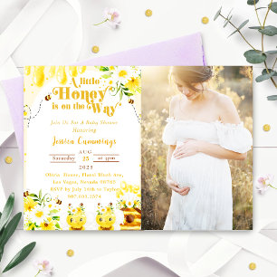A Little Honey Is On The Way Photo Invitation