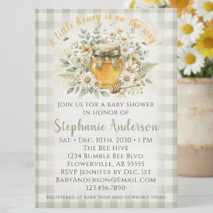 A Little Honey Is on the Way Shower Bee Baby Invitation