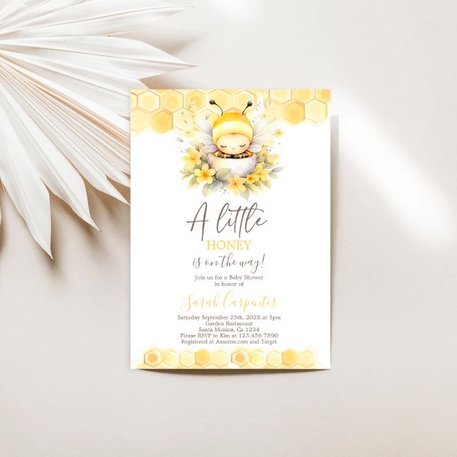 A Little Honey Neutral Baby Shower Invitation (Creator Uploaded)