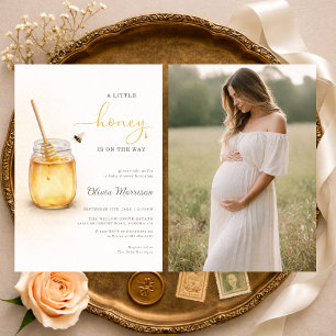A Little Honey on the Way Photo Baby Shower Invitation
