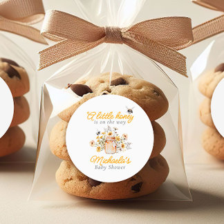 A Little Honey On The Way Watercolor Baby Shower Classic Round Sticker
