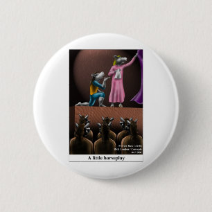 A Little Horse Play Funny Horse Cartoon Gifts 6 Cm Round Badge