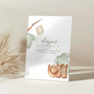 A little hunter is on the way baby shower diaper pedestal sign