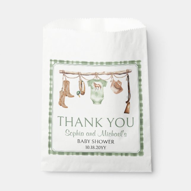 A Little Hunter Is On The Way  Baby Shower Favour Bags (Front)