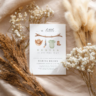 A little hunter is on the way baby shower  invitation