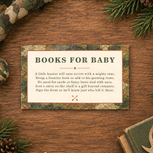 A Little Hunter is on the Way Camo Books For Baby Enclosure Card