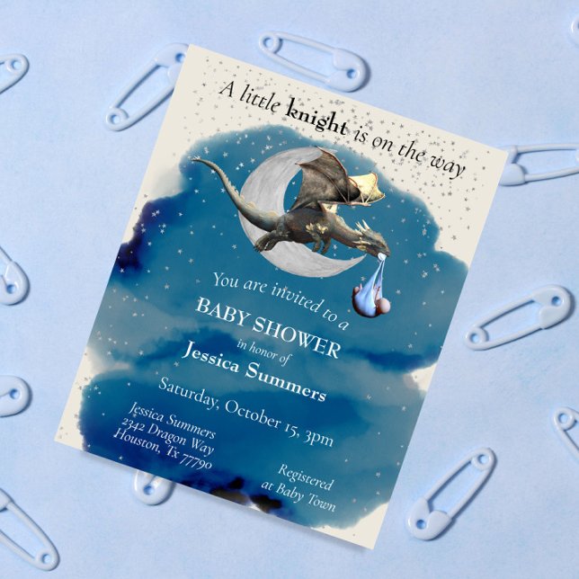 A Little Knight Dragon Baby Shower Invitation (Creator Uploaded)