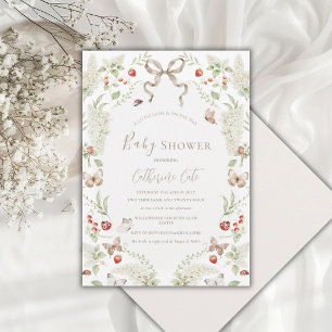 A Little Lady Floral Ribbon Vintage Baby Shower I Invitation