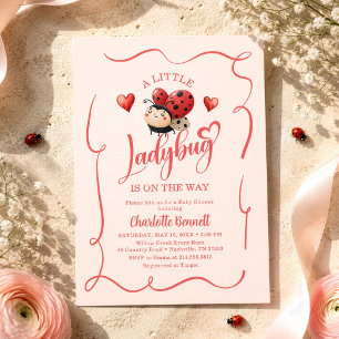 A Little Ladybug Is On The Way Baby Shower Invitation