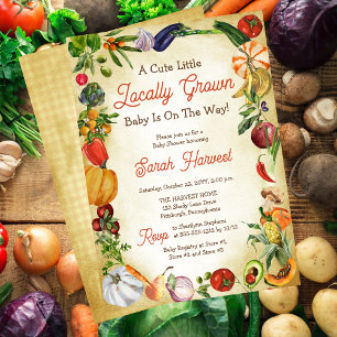 A Little Locally Grown Baby Is On the Way Shower Invitation