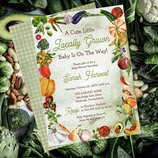 A Little Locally Grown Baby Is On the Way Shower Invitation (A Little Locally Grown Baby Is On the Way Shower Invitation)