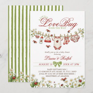 A Little Love Bug Girl Baby Shower Invitation