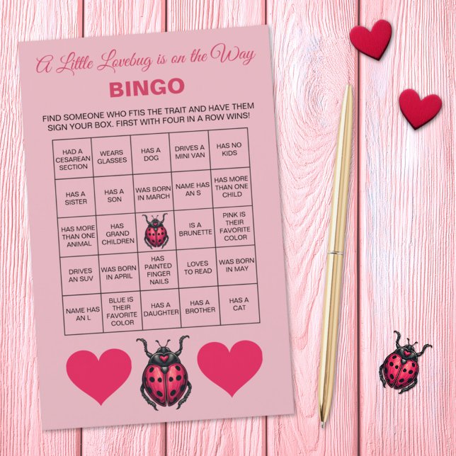 A Little Love Bug Is On The Way Baby Shower Bingo  (Creator Uploaded)
