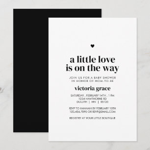 A Little Love Heart Baby Shower Invitation