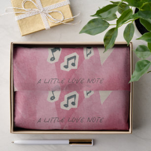 'A Little Love Note' Hearts Playful Music Notes Tissue Paper