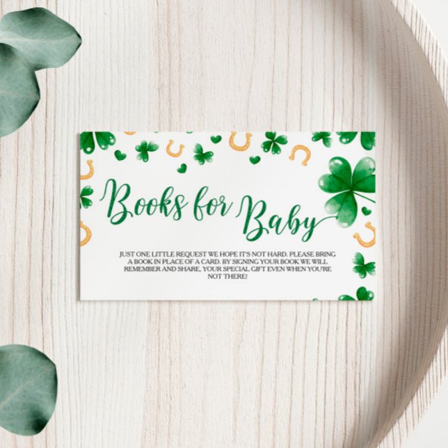 A Little Lucky Charm Baby Shower Book Request Enclosure Card (Creator Uploaded)