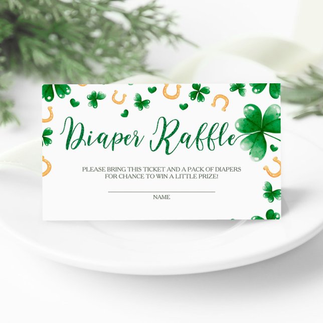 A Little Lucky Charm Baby Shower Diaper Raffle Enclosure Card (Creator Uploaded)